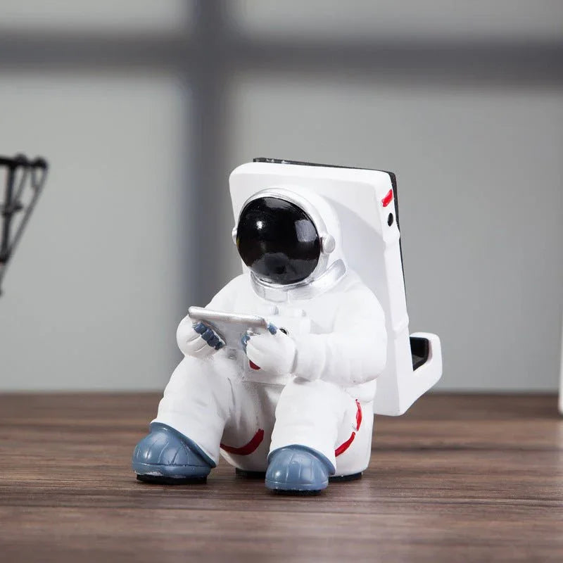 Simple Astronaut Mobile Phone Stand Student Desktop Holder Cute Spaceman Cell Phone Holder Creative Gift Small Desk Decoration - Show Gadgets