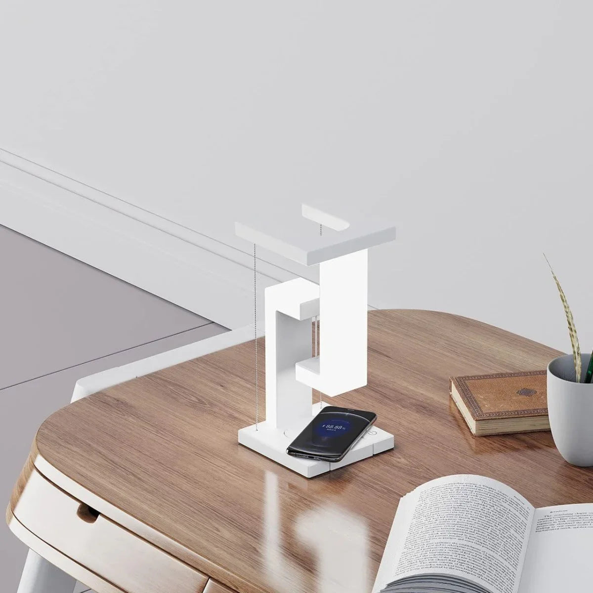 Creative Smartphone Wireless Charging Suspension Table Lamp Balance Lamp Floating For Home Bedroom - Show Gadgets