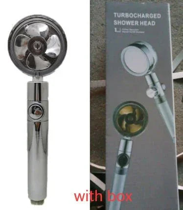 Shower Head Water Saving Flow 360 Degrees Rotating With Small Fan ABS Rain High Pressure Spray Nozzle Bathroom Accessories - Show Gadgets
