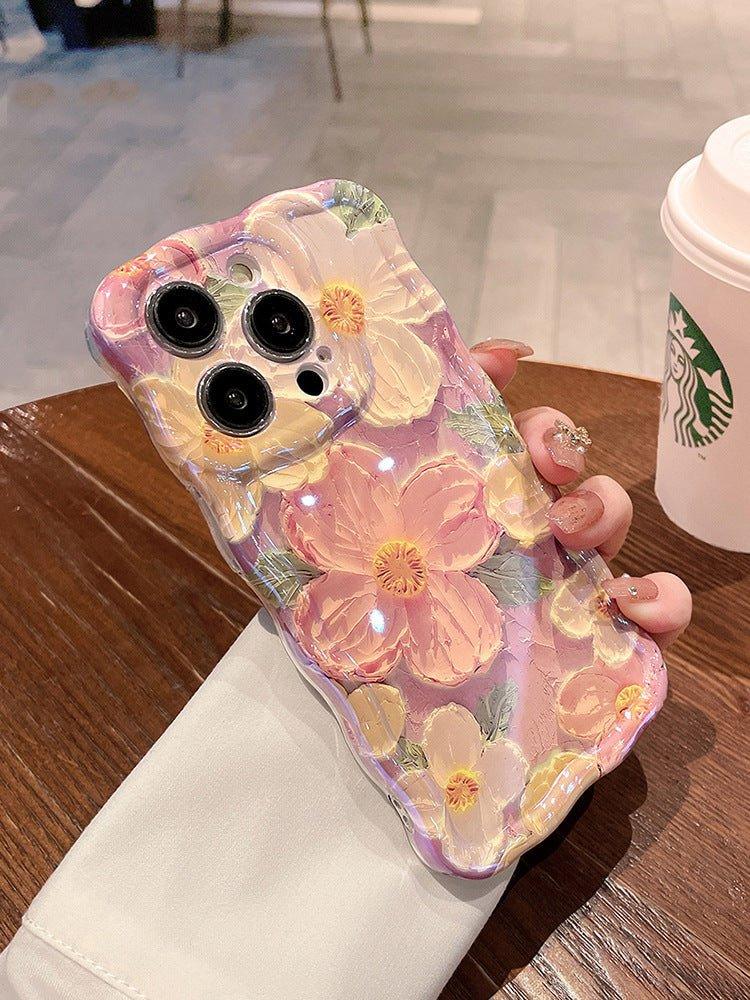 Oil Painting Flower Lanyard Phone Case - Show Gadgets