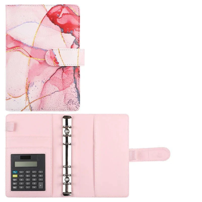 A6 Loose - leaf Binder Journal Book Notebook Leather PU 6 Hole Loose Spiral Calculator - Show Gadgets
