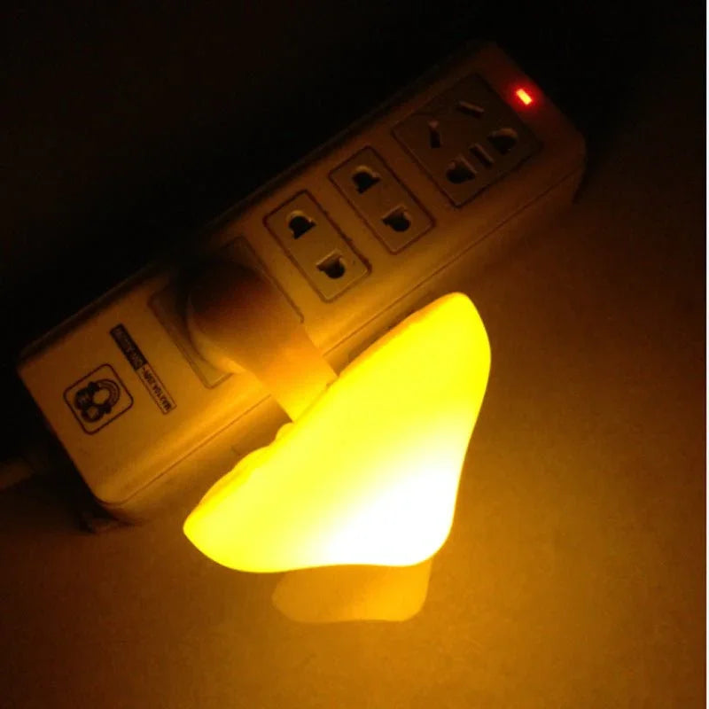 LED Night Light Mushroom Wall Socket Lamp EU US Plug Warm White Light - control Sensor Bedroom Light Home Decoration - Show Gadgets