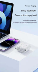 Three-in-one wireless charger in black and white for universal device charging