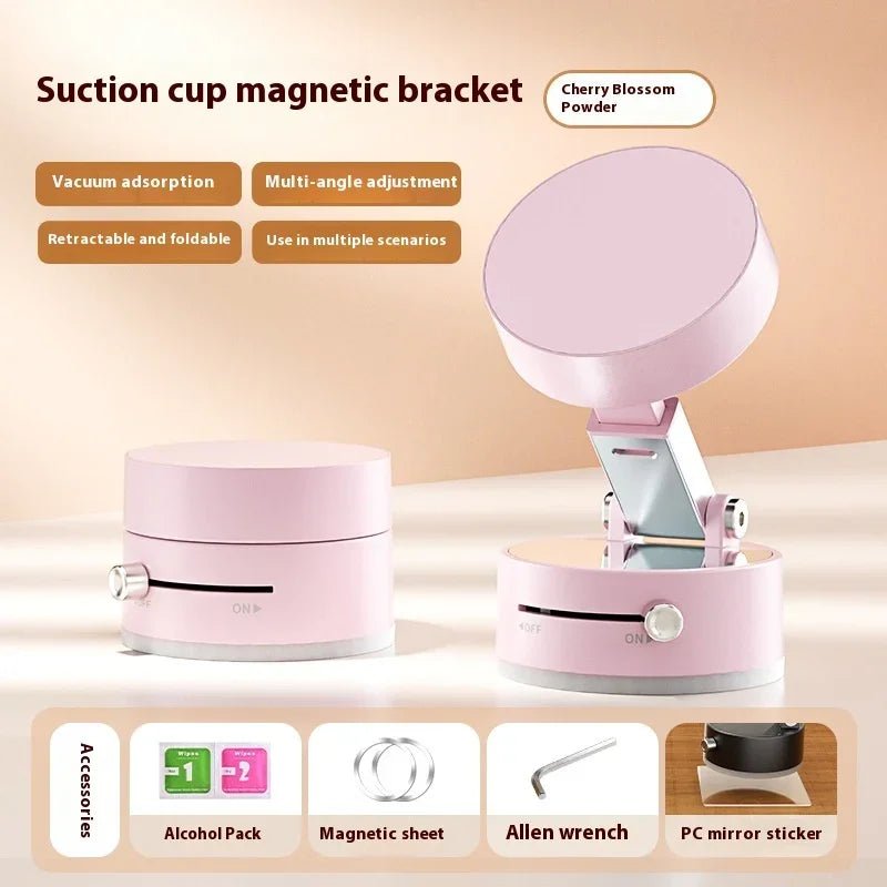 Foldable Magnetic Vacuum Car Phone Holder Foldable Suction Cup With Suction Cup Hands - Free Navigation For Smart Phone - Show Gadgets