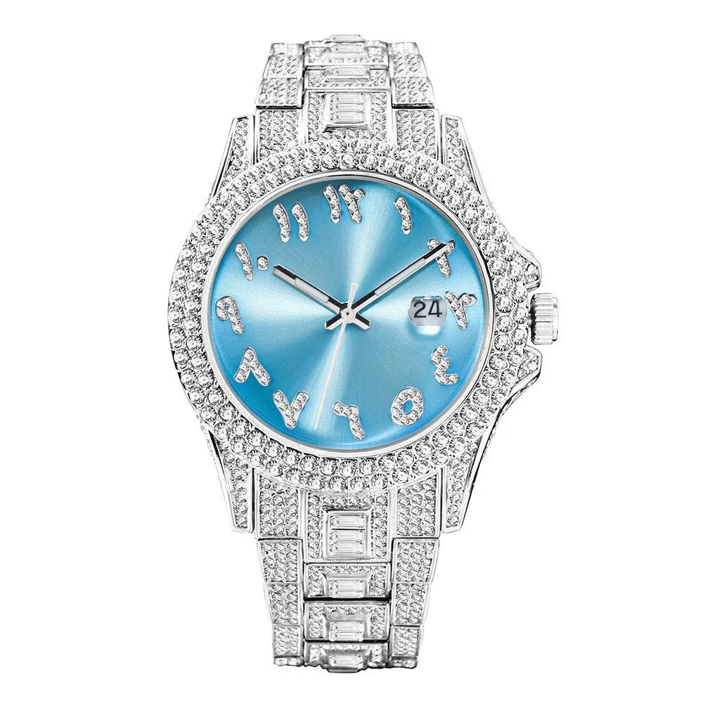 European & American Hip Hop Full Diamond Men's Quartz Watch – Ice Out in Style - Show Gadgets