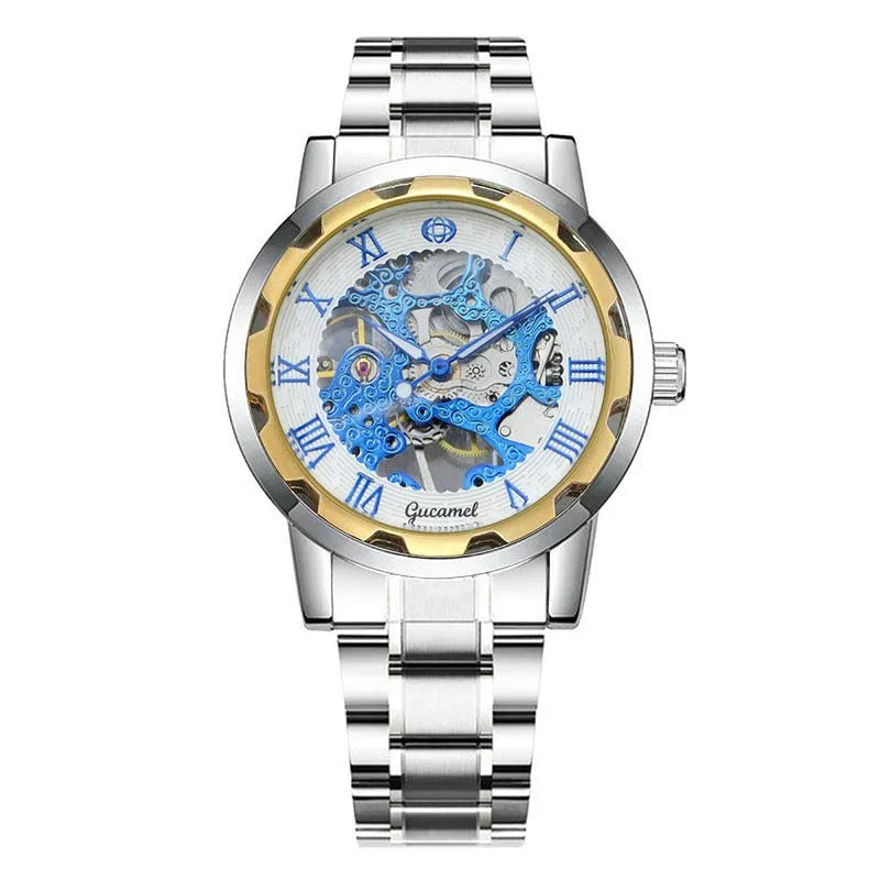 Steel Strip Hollow Gold Manual Mechanical Watch - Show Gadgets