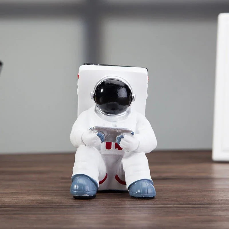 Simple Astronaut Mobile Phone Stand Student Desktop Holder Cute Spaceman Cell Phone Holder Creative Gift Small Desk Decoration - Show Gadgets