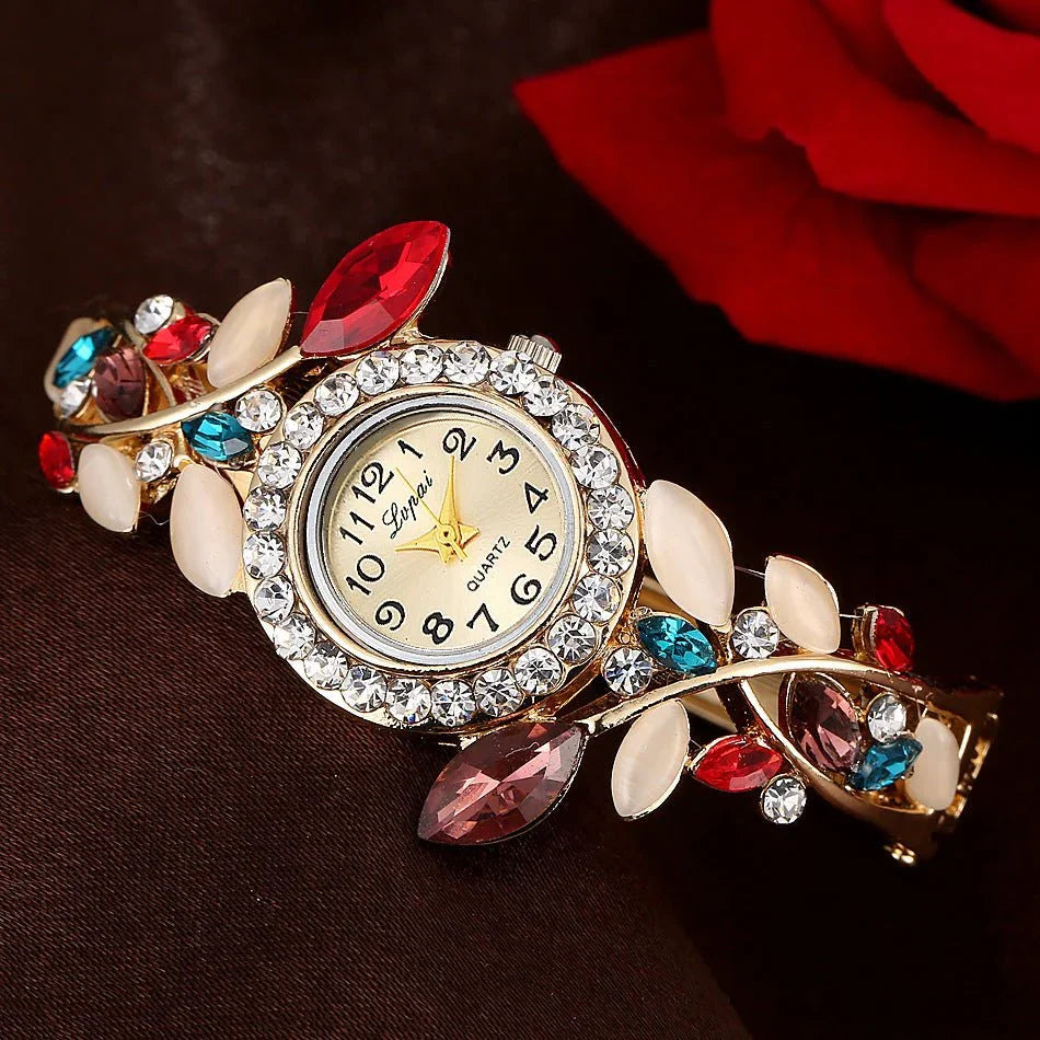 Trendy Diamond Colorful Crystal Women's Bracelet Watch - Show Gadgets