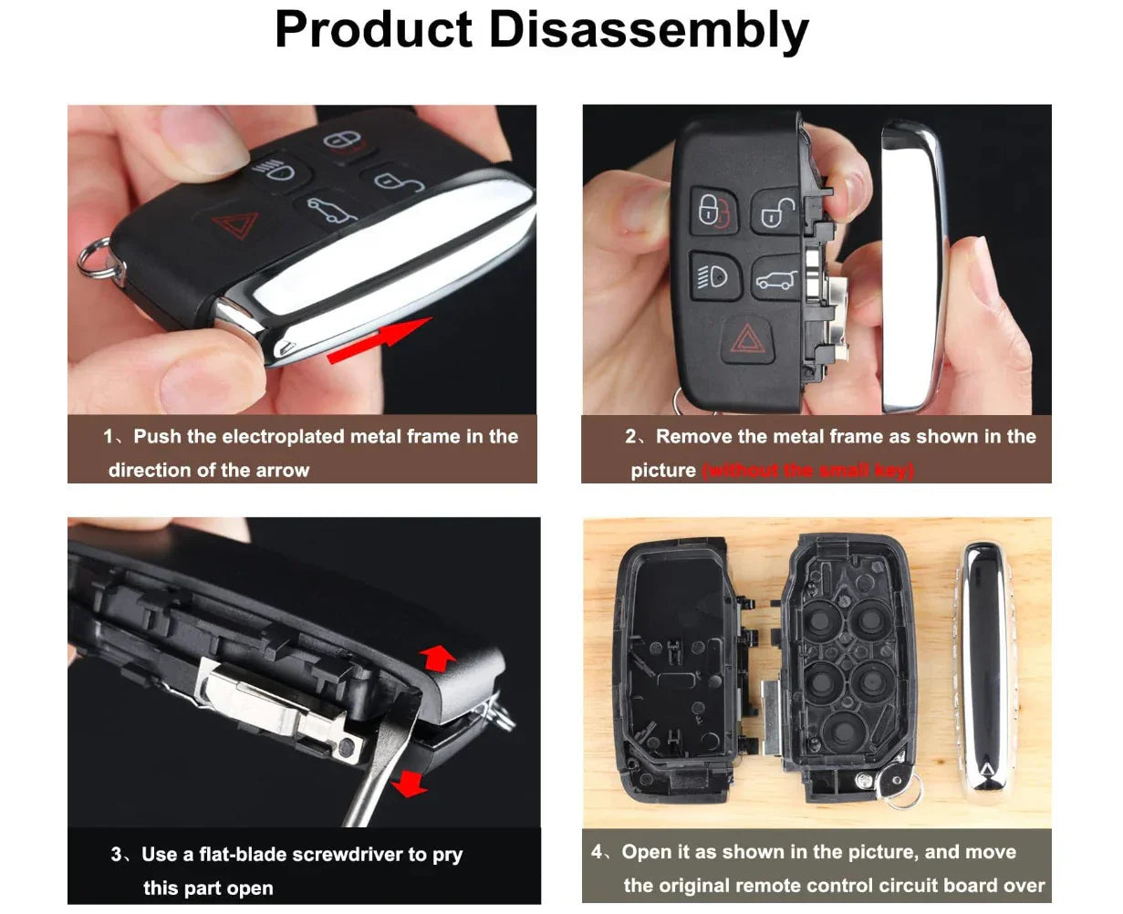 5 Button Remote Key Fob Case For Land Rover Range Rover Sport Evoque Discovery 4 - Show Gadgets
