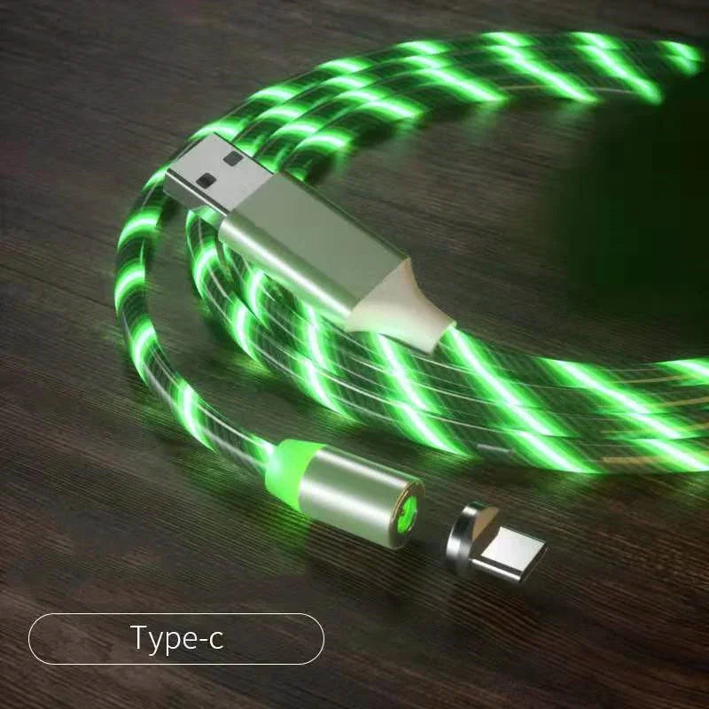 Magnetic Charging Cable Streamer Fast Charging Cable Lighting Micro USB Cable LED Magnet Charger Type-C Cable - Show Gadgets