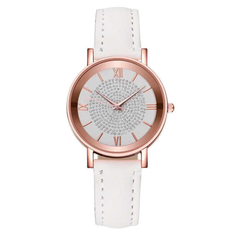 Ladies Fashion Sun Pattern Roman Scale Quartz Watch Watch - Show Gadgets