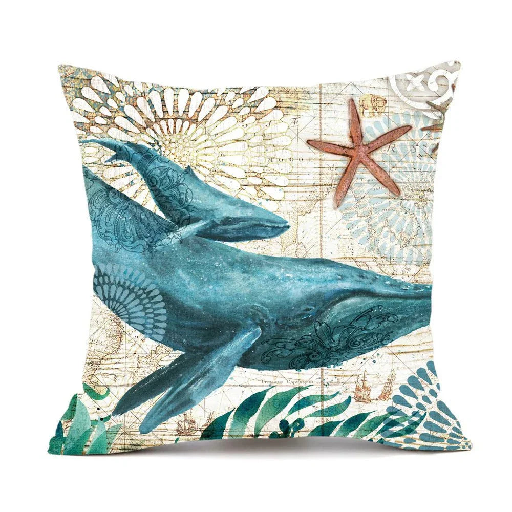 Cushion Covers Sea Turtle Printed Throw Pillow Cases For Home Decor Sofa Chair Seat - Show Gadgets