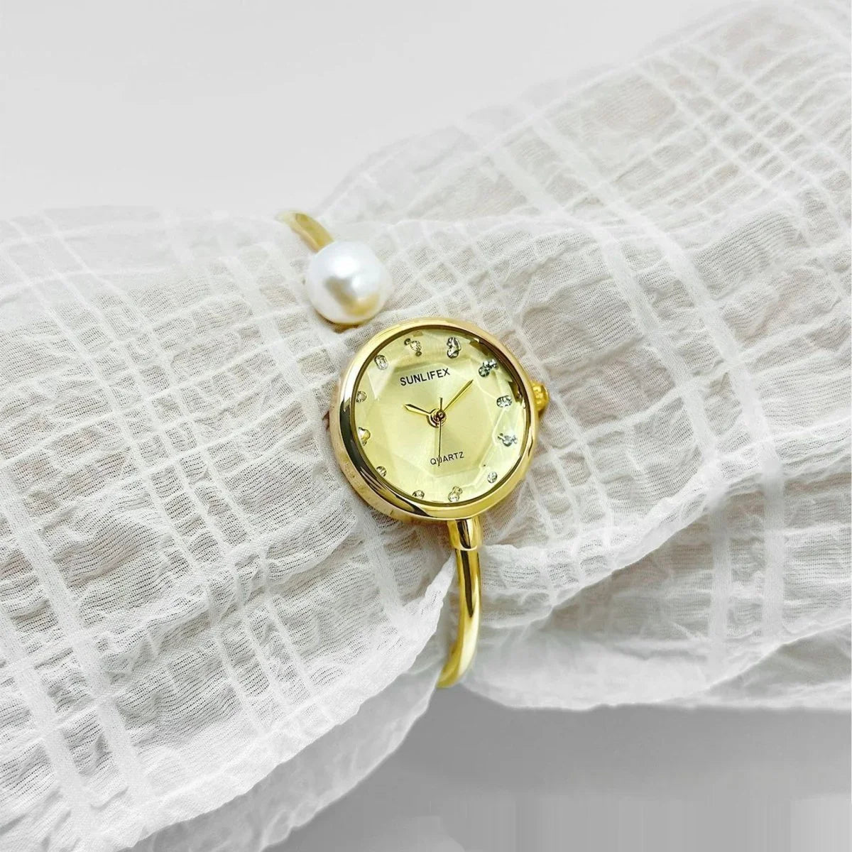 Women's High - grade Simple Pearl Bangle Watch High - grade Watch - Show Gadgets
