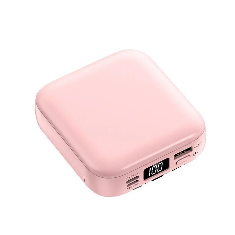 Beauty Mirror Power Bank Comes With Cable Portable Mini - Show Gadgets