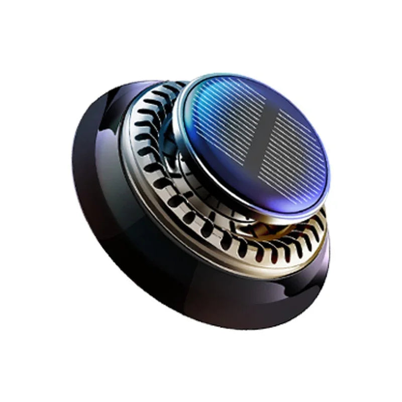 Portable Kinetic Car Air Freshener Solar Powered Double Ring Rotating Air Cleaner Perfume Fragrance Diffuser - Show Gadgets