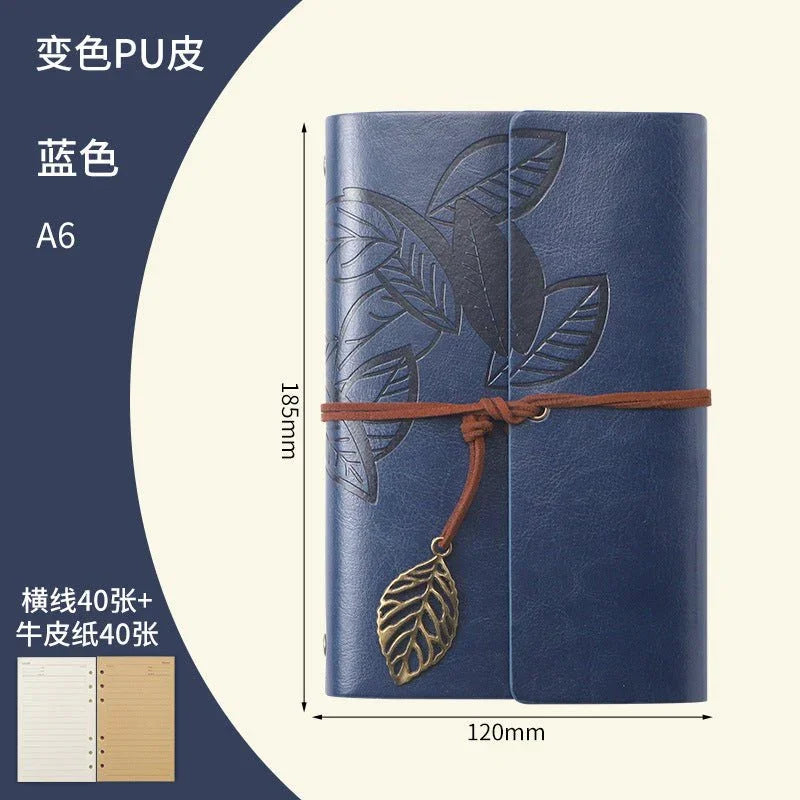 Creative Notebook Stationery One Leaf Zhiqiu Travel Diary Book Loose Leaf Vintage Leaves One Piece - Show Gadgets