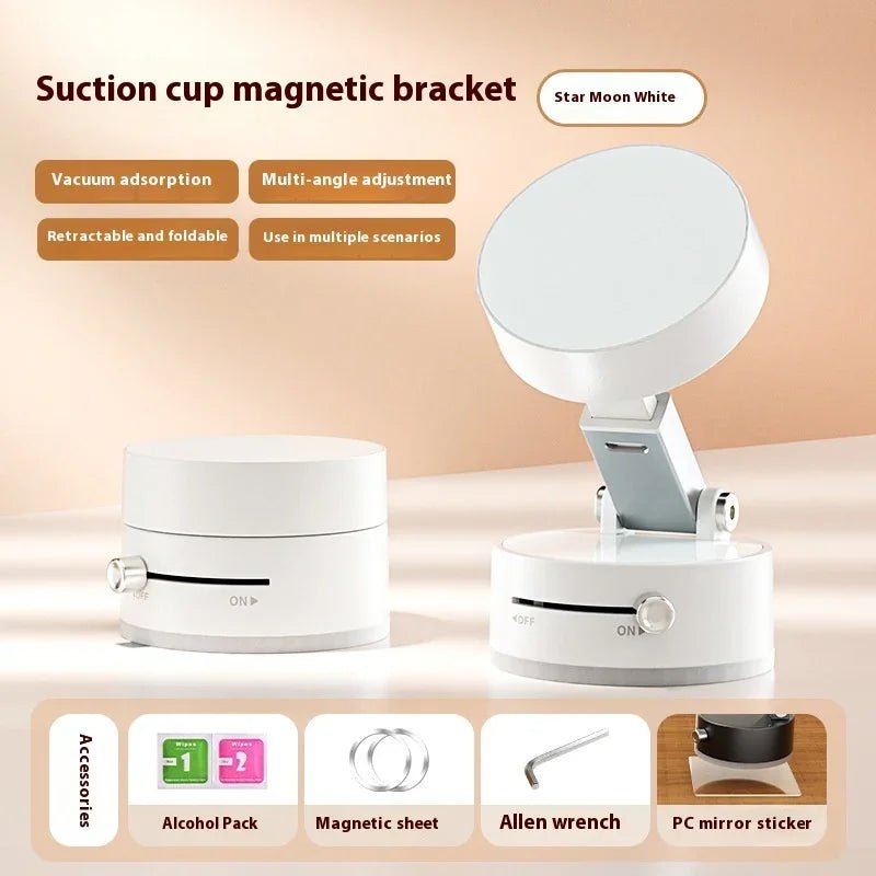 Foldable Magnetic Vacuum Car Phone Holder Foldable Suction Cup With Suction Cup Hands - Free Navigation For Smart Phone - Show Gadgets