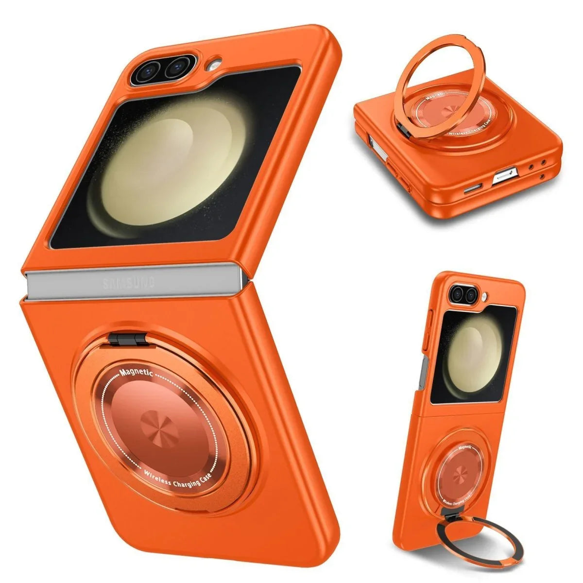 Applicable SAM Z Flip6 Degree Rotating Folding Bracket Strong Magnetic Suction Phone Case - Show Gadgets