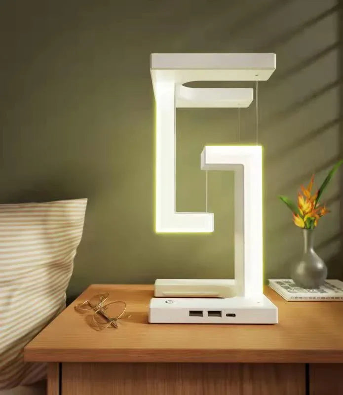 Creative Smartphone Wireless Charging Suspension Table Lamp Balance Lamp Floating For Home Bedroom - Show Gadgets