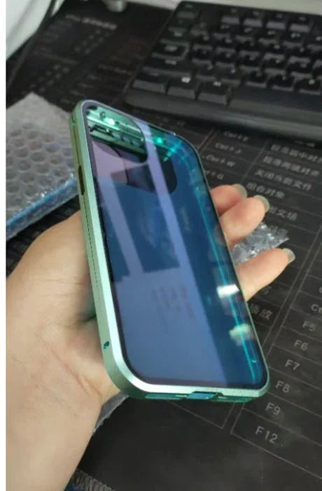 Anti - peep Magnetic Protective Shell Magnetic Privacy Glass Phone Case - Show Gadgets