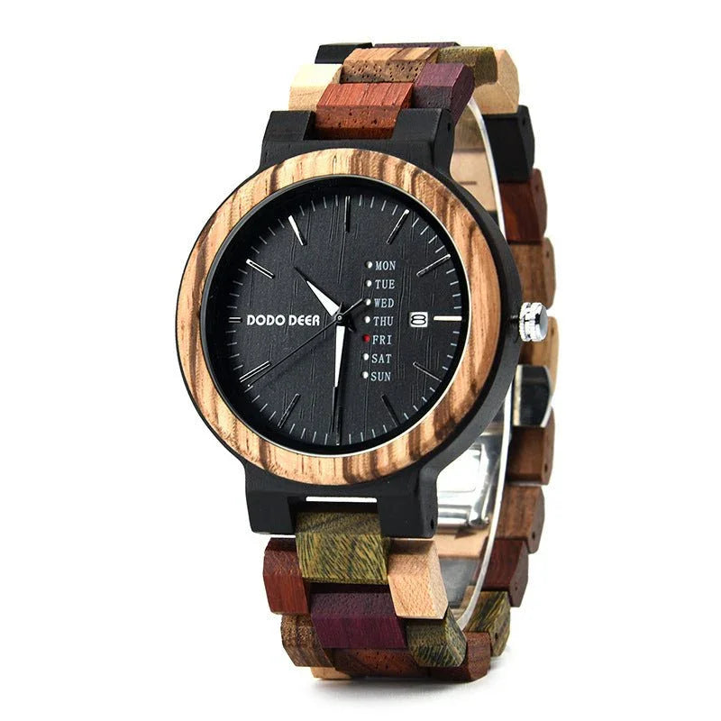 Wood Couple's European And American Style Calendar Watch - Show Gadgets
