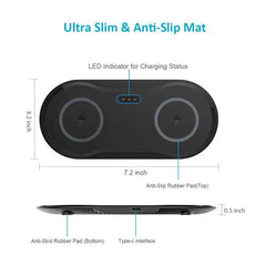 Wireless Charger Dual Mobile Phone Charger - Show Gadgets