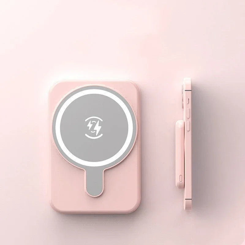 Mini Magnetic Wireless Power Bank – 5000mAh Fast Charging Portable Charger - Show Gadgets