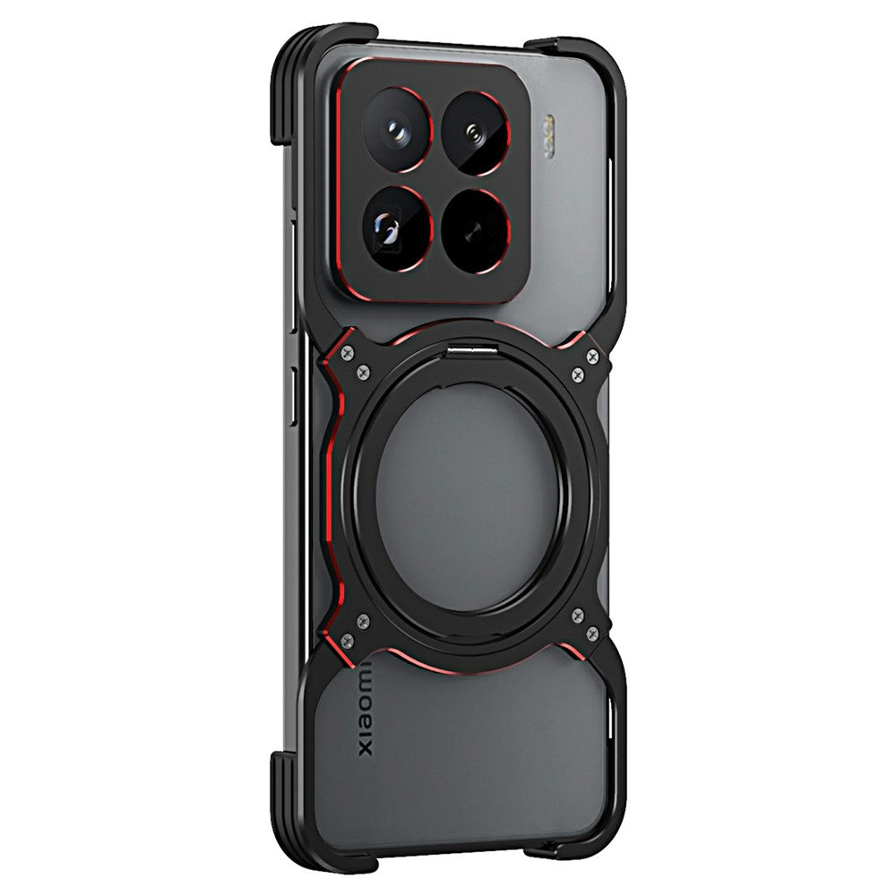 For Xiaomi 15 Pro Kickstand Case Metal Bumper Magnetic Phone Cover