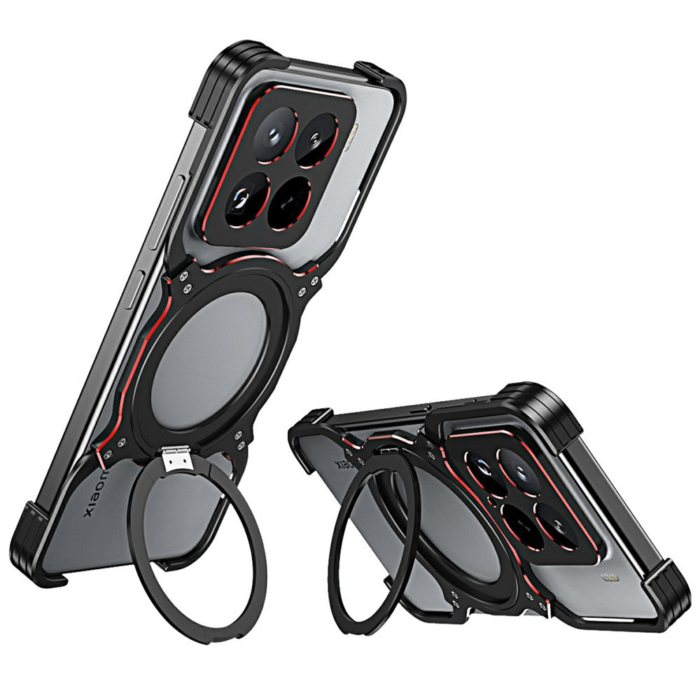 For Xiaomi 15 Pro Kickstand Case Metal Bumper Magnetic Phone Cover