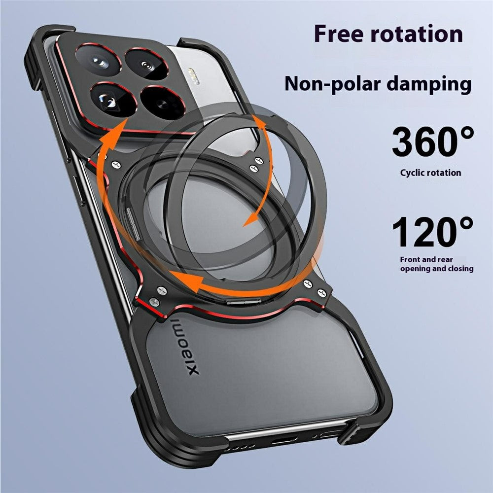 For Xiaomi 15 Pro Kickstand Case Metal Bumper Magnetic Phone Cover