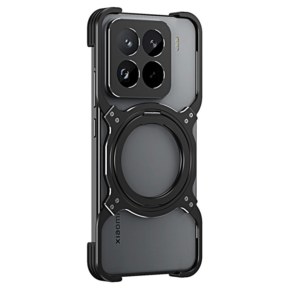 For Xiaomi 15 Pro Kickstand Case Metal Bumper Magnetic Phone Cover