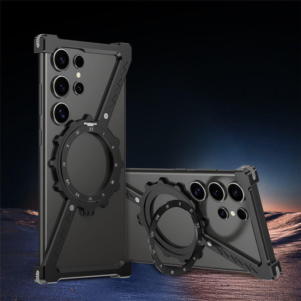 For Samsung Galaxy S24 Ultra Kickstand Magnetic Case Z Shape Bumper Phone Cover