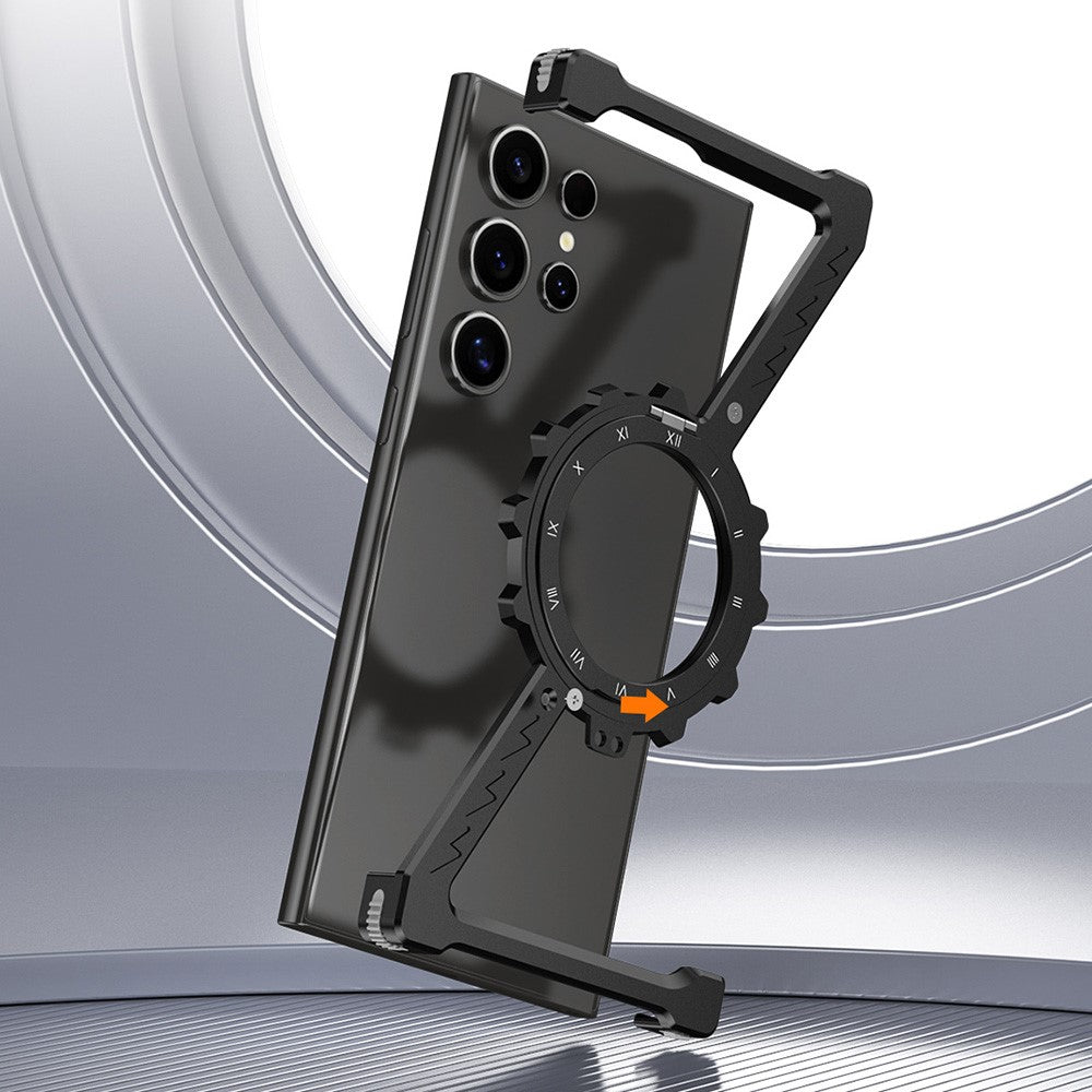 For Samsung Galaxy S24 Ultra Kickstand Magnetic Case Z Shape Bumper Phone Cover