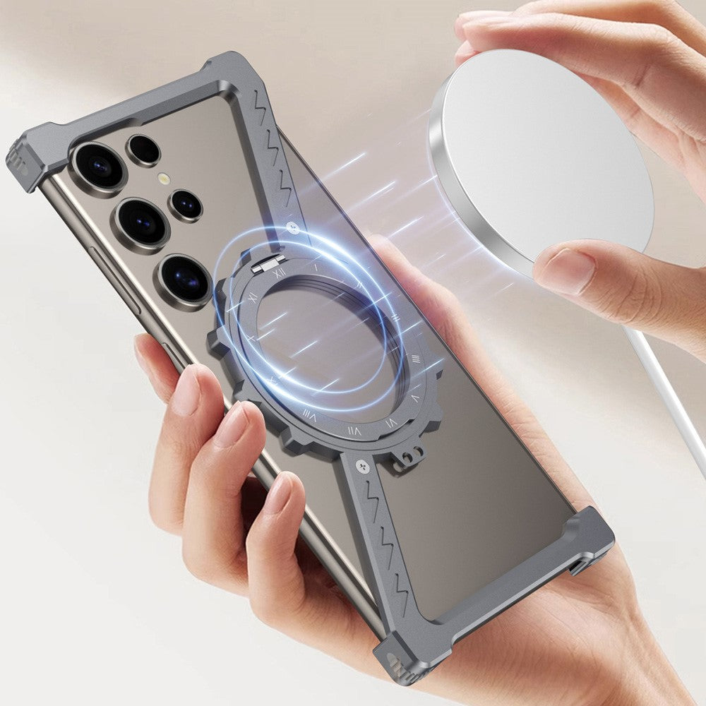 For Samsung Galaxy S24 Ultra Kickstand Magnetic Case Z Shape Bumper Phone Cover