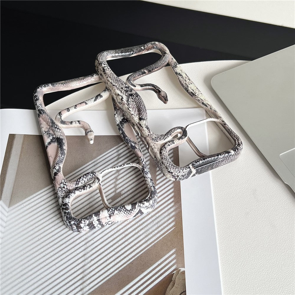 For iPhone 16 Pro Max Bumper Case Hollow Snake Decor TPU Phone Back Cover