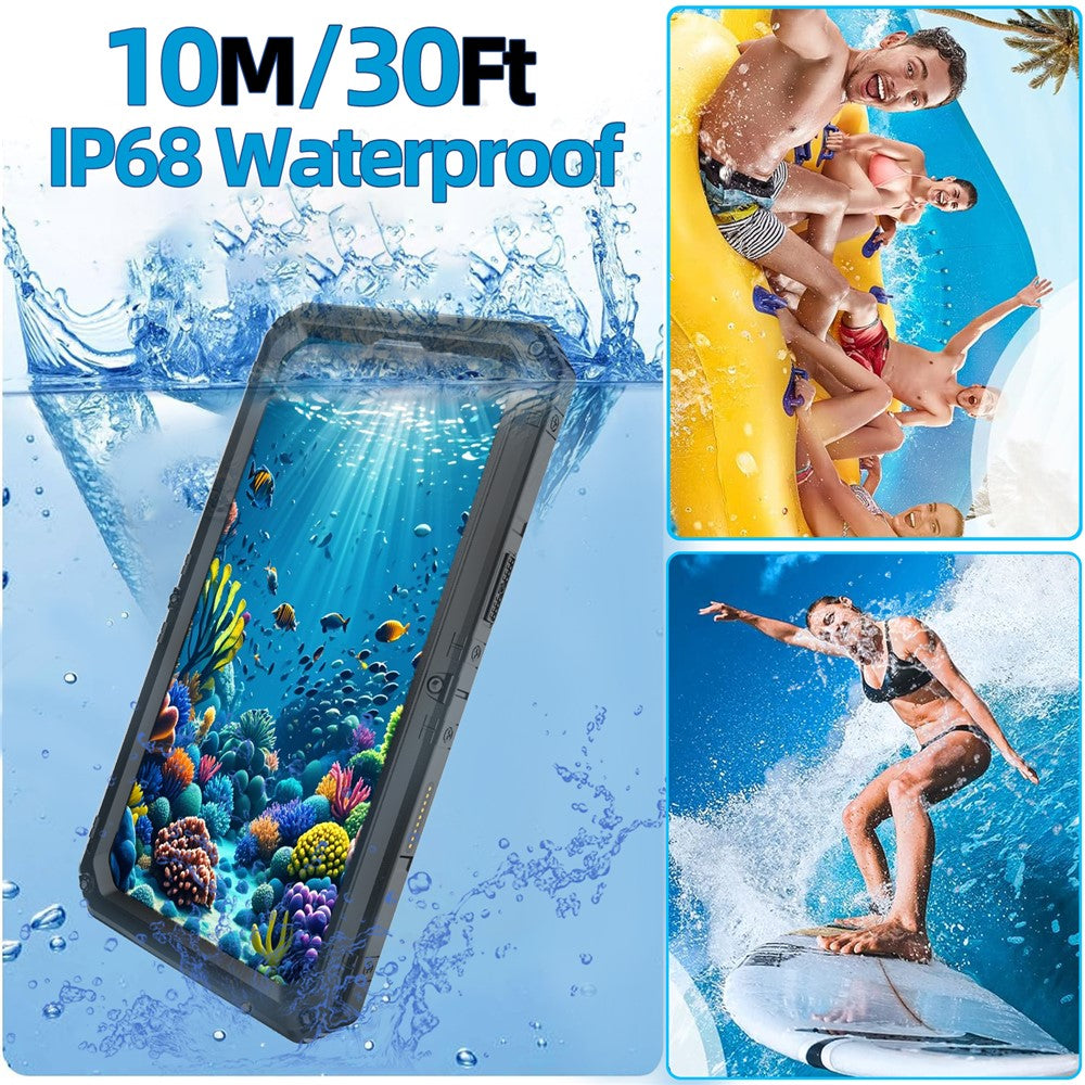 IP68 Waterproof Phone Case for iPhone 16 Pro Max Metal + Silicone Cover with Screen Protector