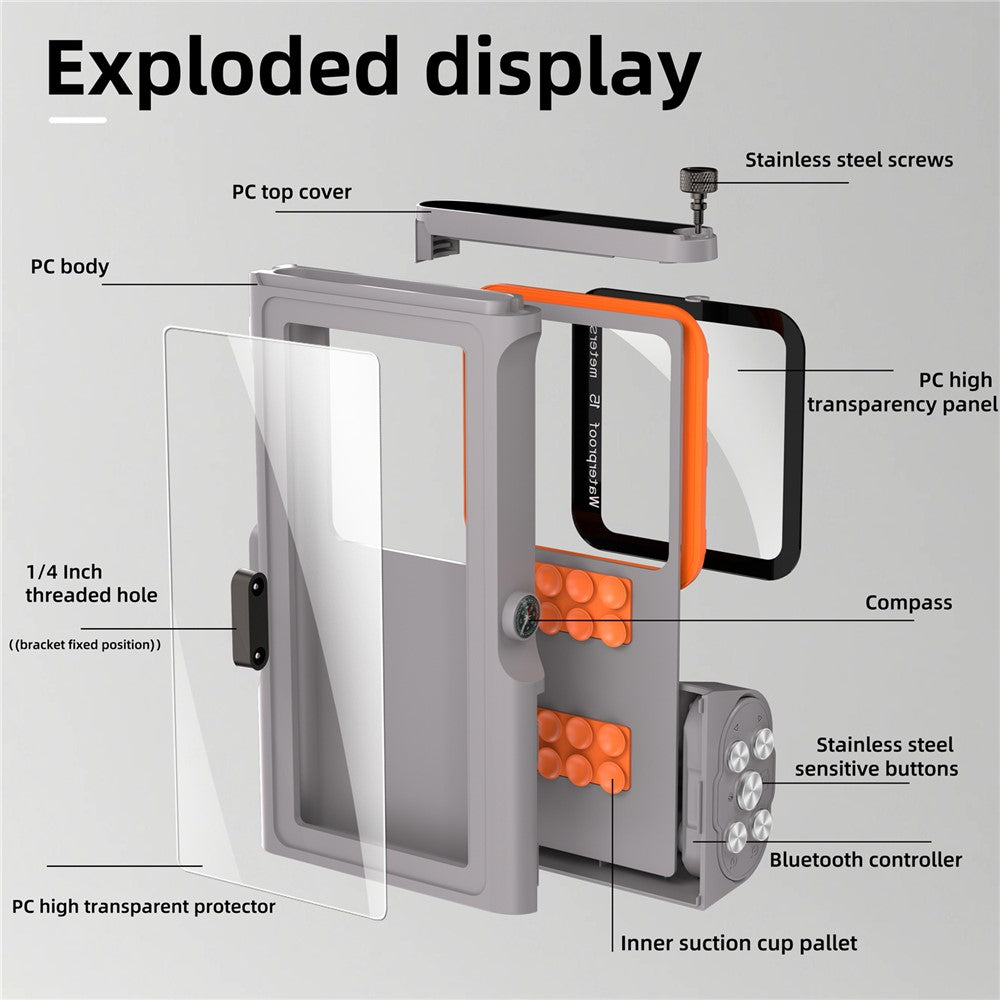 SHELLBOX Pro Gen 3 Waterproof Case for iPhone 16 Pro Max X XR XS Max/Samsung Galaxy S25 Ultra Bluetooth-Compatible 15m Diving Shell