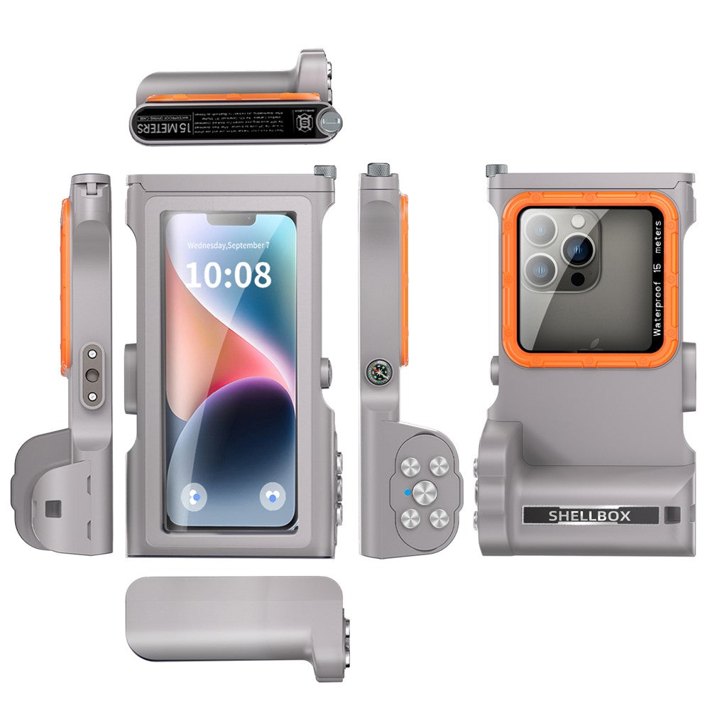 SHELLBOX Pro Gen 3 Waterproof Case for iPhone 16 Pro Max X XR XS Max/Samsung Galaxy S25 Ultra Bluetooth-Compatible 15m Diving Shell