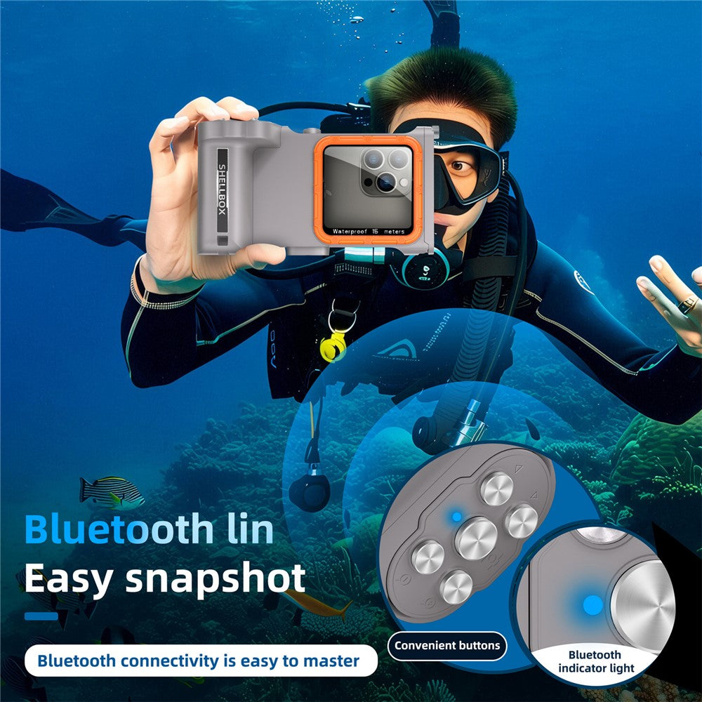 SHELLBOX Pro Gen 3 Waterproof Case for iPhone 16 Pro Max X XR XS Max/Samsung Galaxy S25 Ultra Bluetooth-Compatible 15m Diving Shell