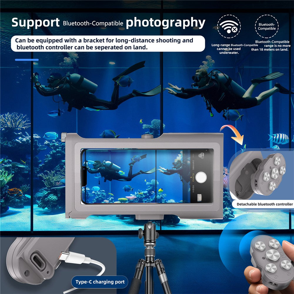 SHELLBOX Pro Gen 3 Waterproof Case for iPhone 16 Pro Max X XR XS Max/Samsung Galaxy S25 Ultra Bluetooth-Compatible 15m Diving Shell