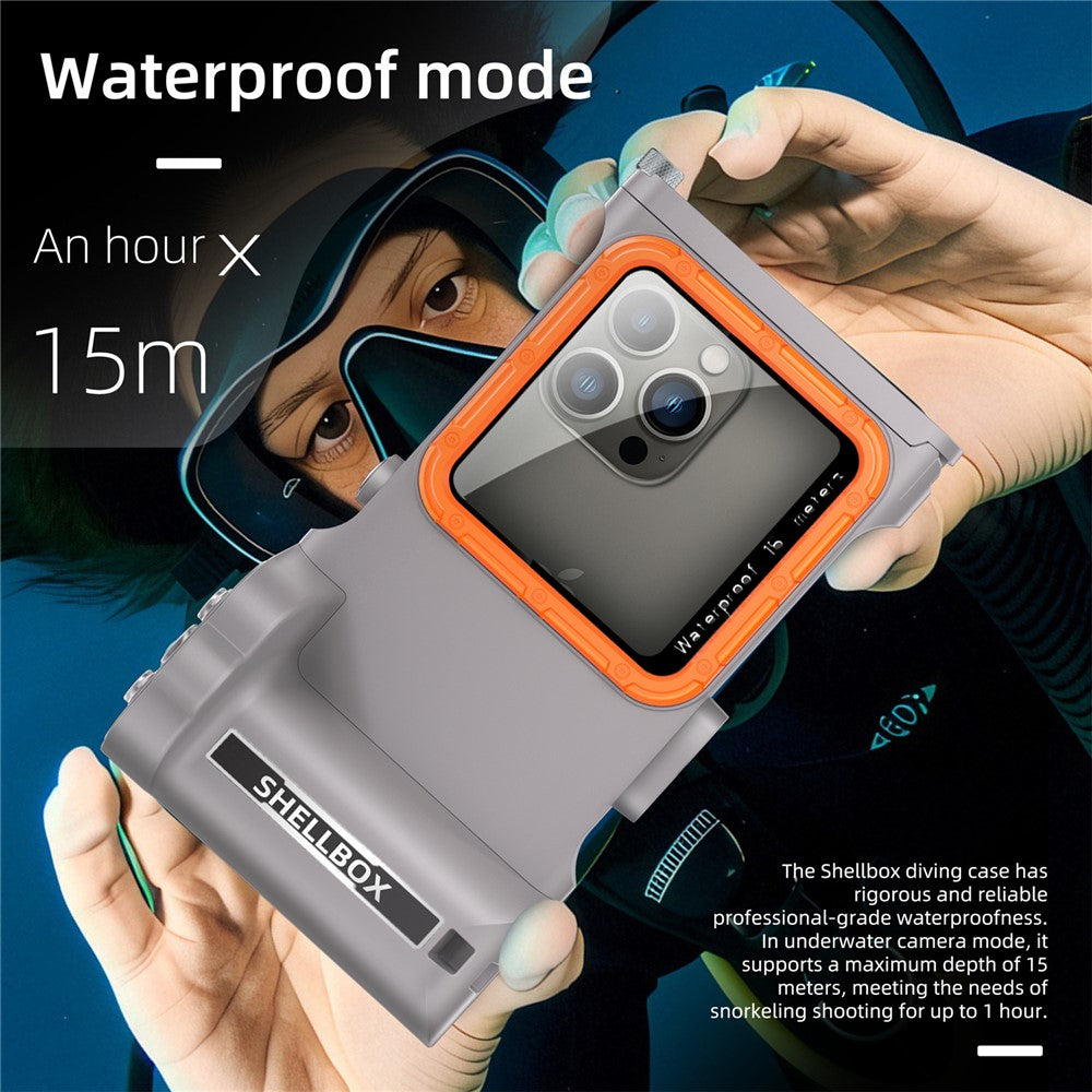 SHELLBOX Pro Gen 3 Waterproof Case for iPhone 16 Pro Max X XR XS Max/Samsung Galaxy S25 Ultra Bluetooth-Compatible 15m Diving Shell