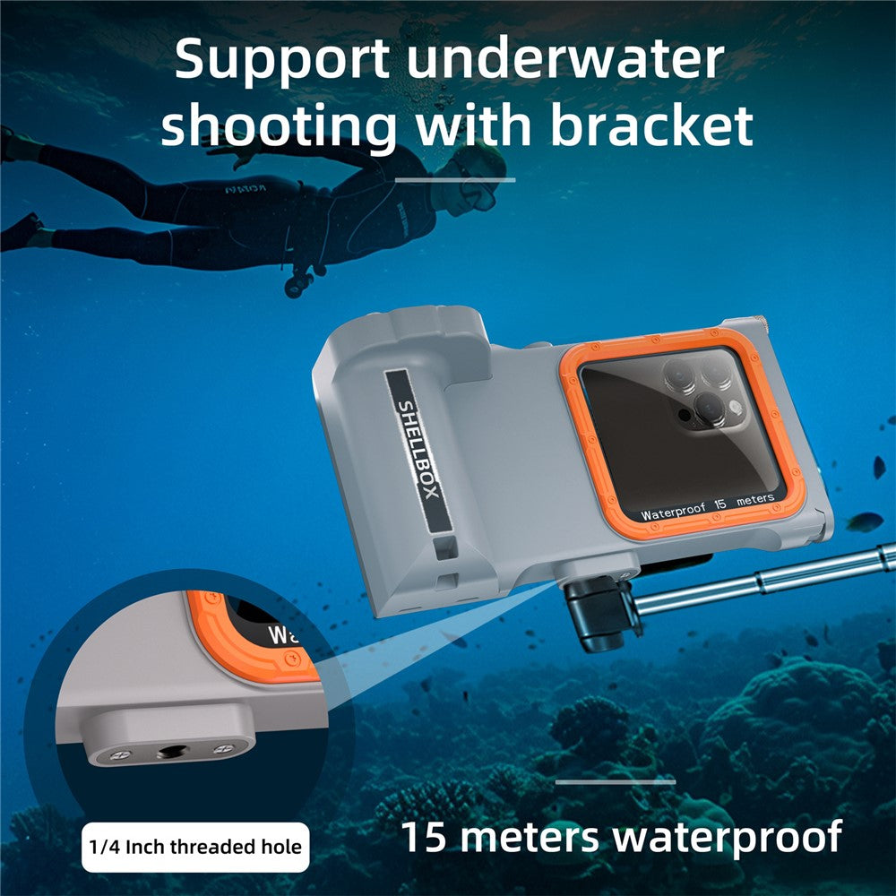SHELLBOX Pro Gen 3 Waterproof Case for iPhone 16 Pro Max X XR XS Max/Samsung Galaxy S25 Ultra Bluetooth-Compatible 15m Diving Shell