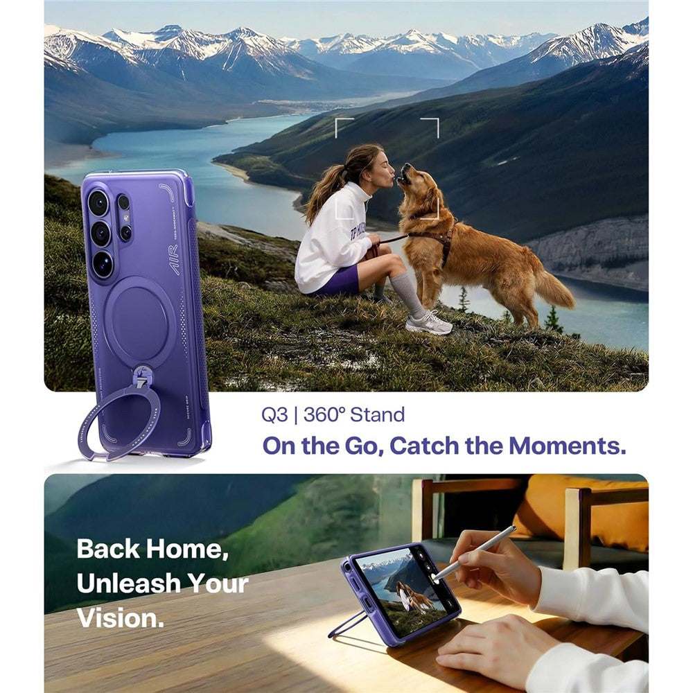 TORRAS Ostand Q3 Air Series For Samsung Galaxy S26 Ultra Magnetic Case with Kickstand Shockproof PC + TPU Phone Cover