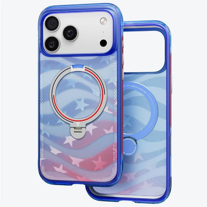 TORRAS Ostand Q3 Air magnetic iPhone 17 Pro Max case with rotating kickstand and football team design