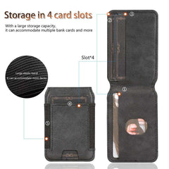 For Samsung Galaxy Z Fold7 5G Magnetic Case Detachable Card Holder Kickstand Leather + PC Phone Cover with Tempered Glass Film