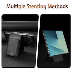 For Samsung Galaxy Z Fold7 5G Magnetic Case Detachable Card Holder Kickstand Leather + PC Phone Cover with Tempered Glass Film
