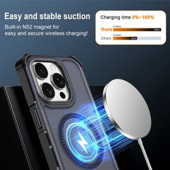For iPhone 15 Pro Magnetic Case Electroplated Frame Skin-touch TPU+PC Phone Cover