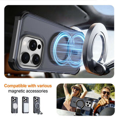 For iPhone 15 Pro Magnetic Case Electroplated Frame Skin-touch TPU+PC Phone Cover