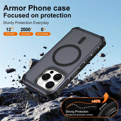For iPhone 15 Pro Magnetic Case Electroplated Frame Skin-touch TPU+PC Phone Cover