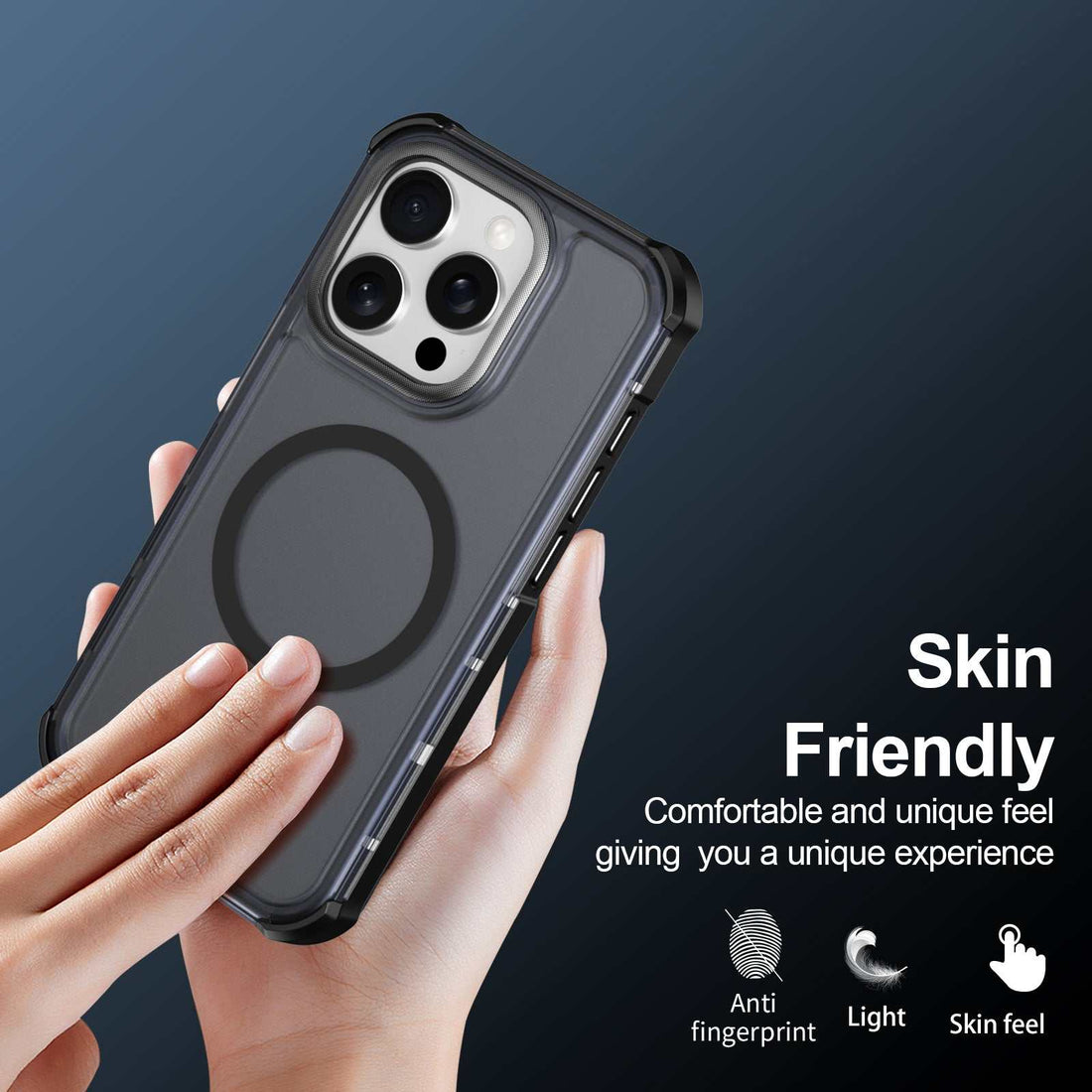 iPhone 15 Pro Magnetic Case with electroplated frame and skin-touch TPU+PC for ultimate drop protection